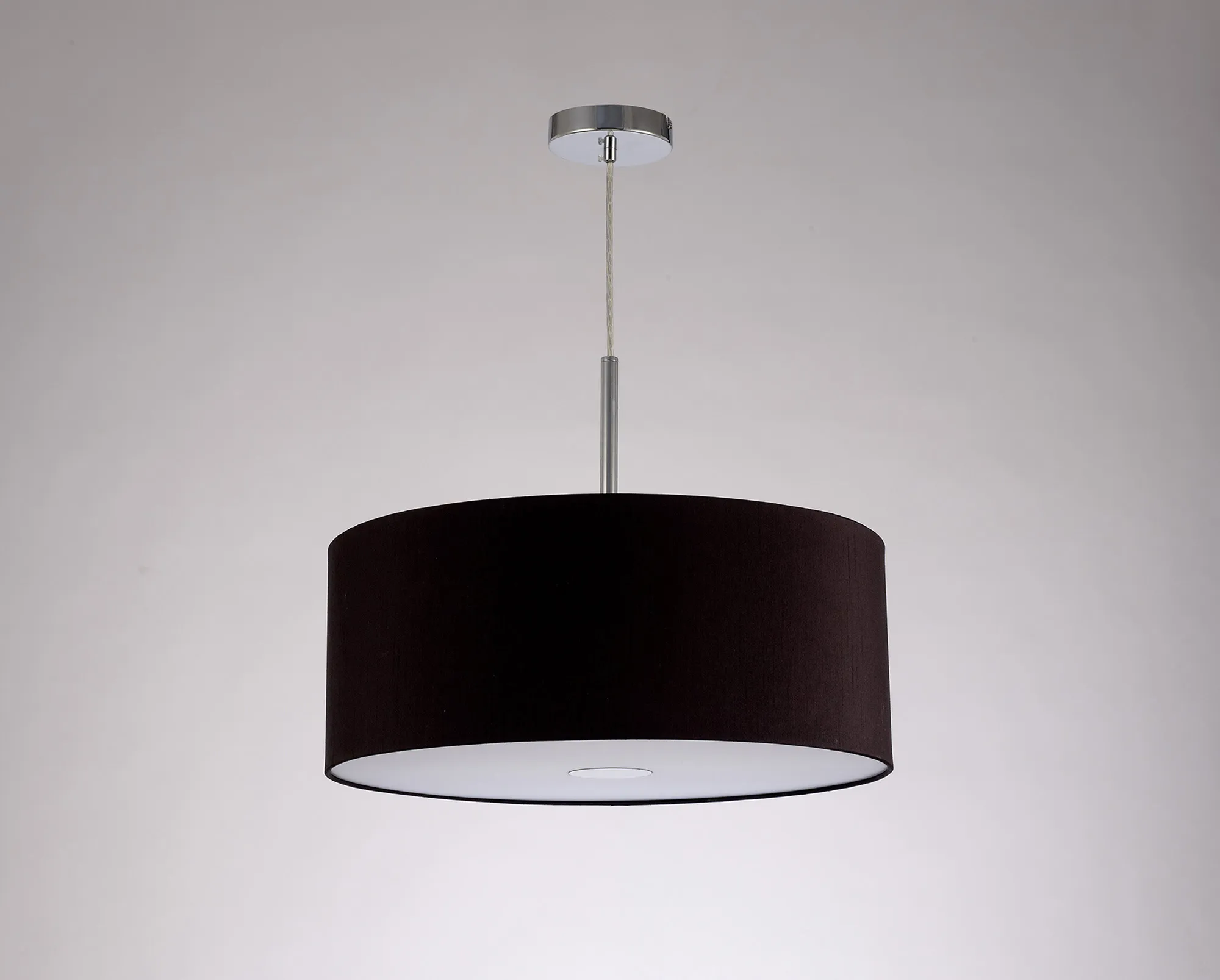 Baymont 50cm Pendant 1 Light Polished Chrome, Midnight Black/Green Olive, Frosted Diffuser DK0147  Deco Baymont CH BL/GR